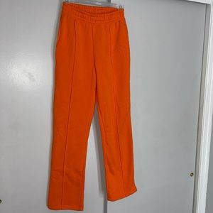 Orange Straight Sweater Pants